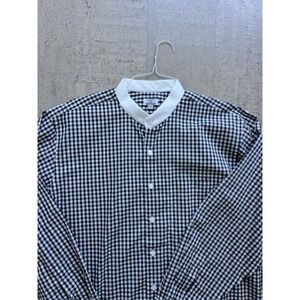 Maus & Hoffman Men's XL Black White Gingham Check Button Down Shirt